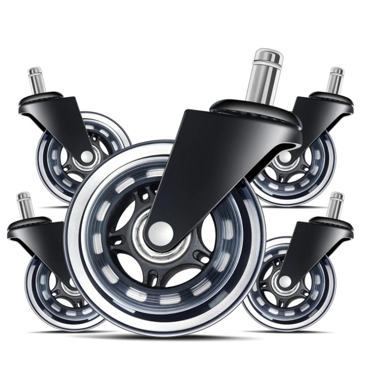 S4U 3" Soft Rubber Office Chair Wheels