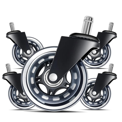 S4U 3" Soft Rubber Office Chair Wheels