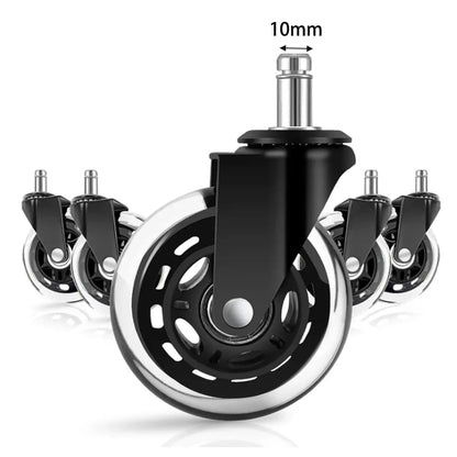 S4U 3" Soft Rubber Office Chair Wheels