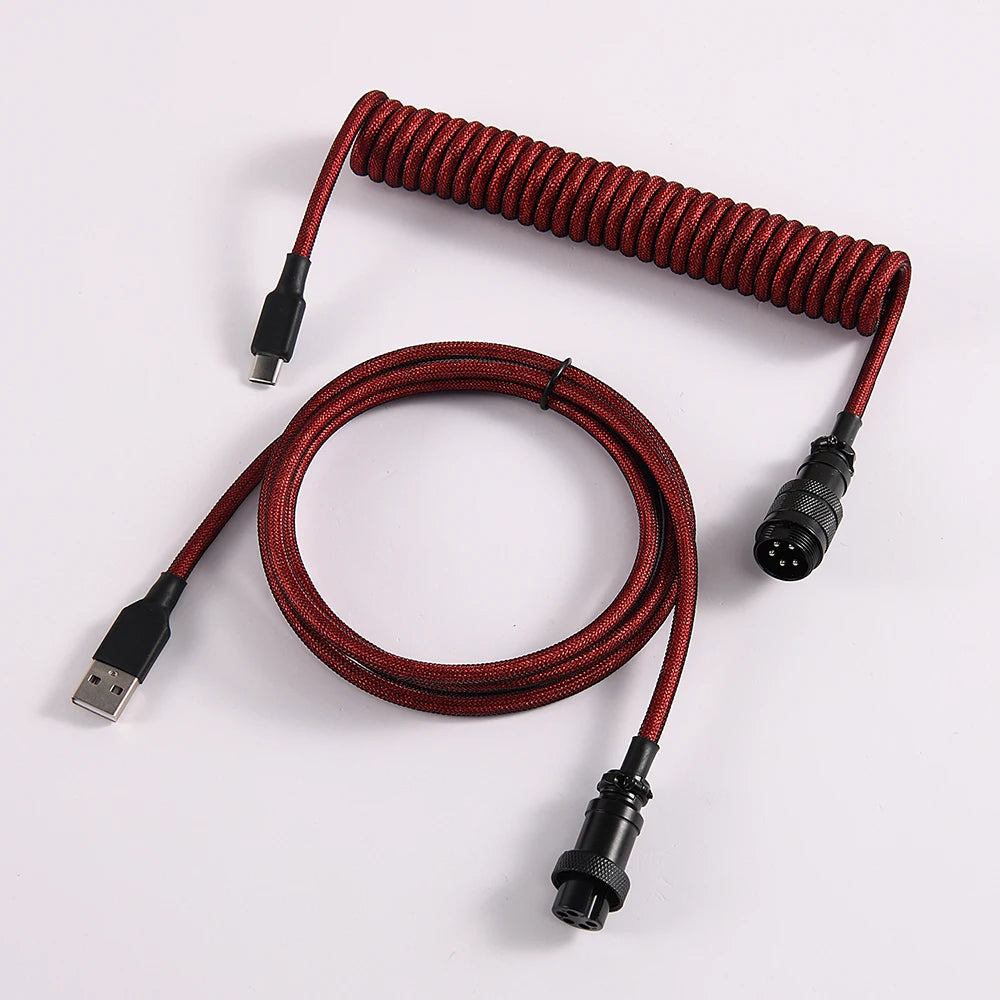 S4U GX16 Coiled USB‑C Keyboard Cable