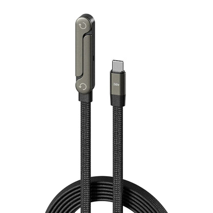 240W Fast Charging Cable 2‑in‑1 with Phone Stand