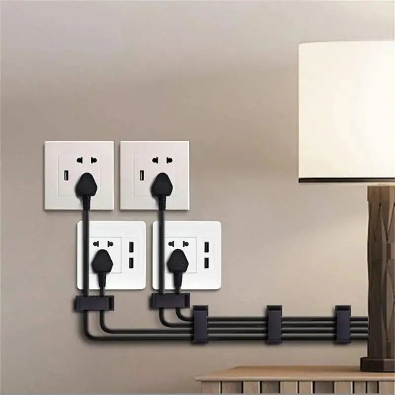 S4U Self‑Adhesive Cable Clips – 10‑Pack Desk & Wall Cable Organizer