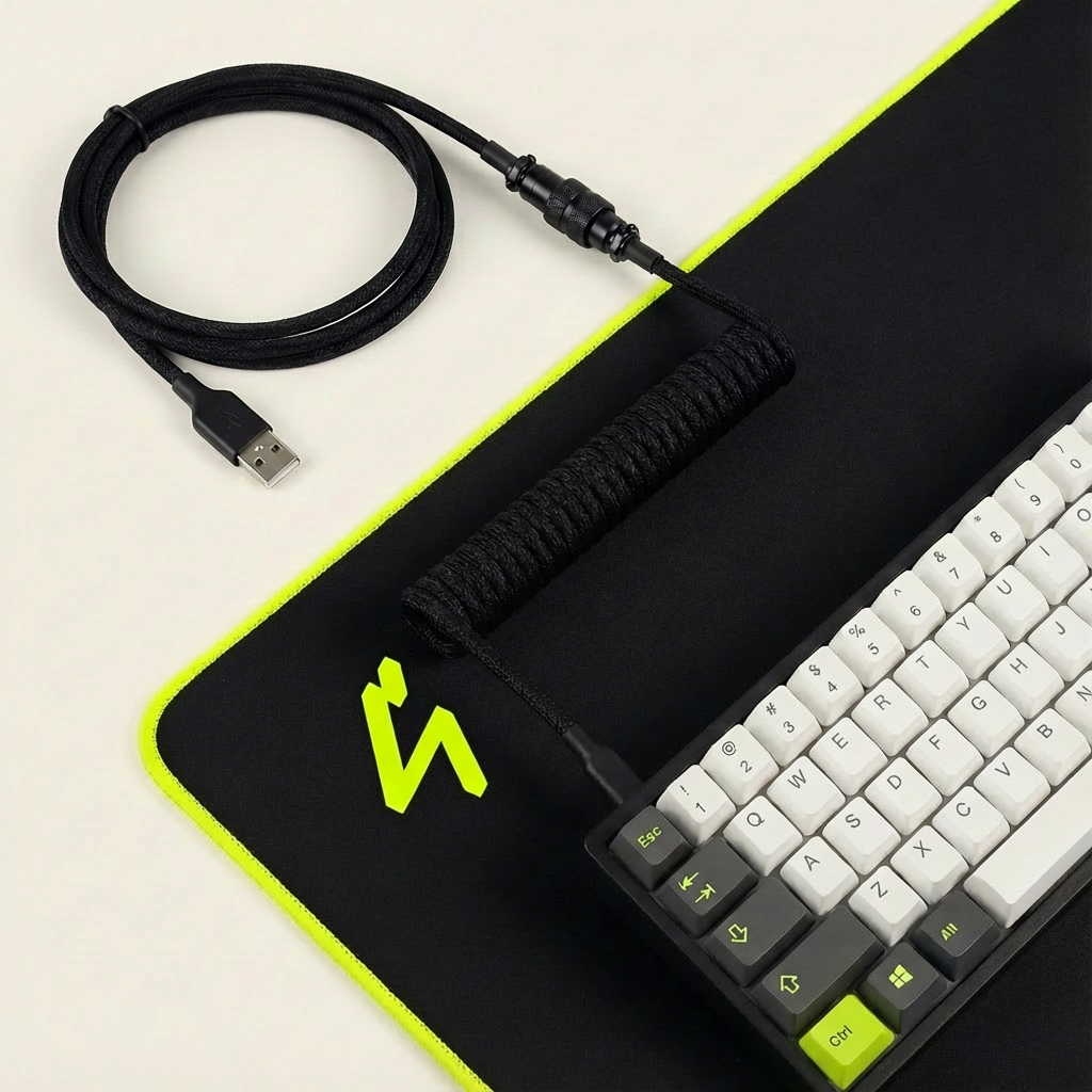 S4U GX16 Coiled USB‑C Keyboard Cable